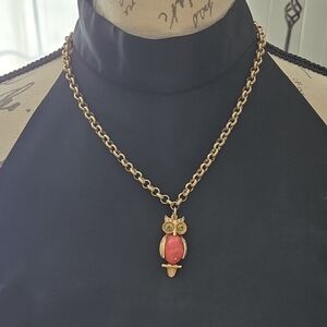 Stella & Dot Gold Necklace with Owl Pendant